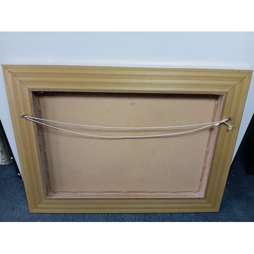 102 - A large bevelled edge gold gilt mirror. Height 28inches x width 38inches