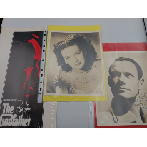 107 - A job lot of signed celebrity memorabilia to include, Marilyn Monroe, Jane Russell, Charlton Heston,... 