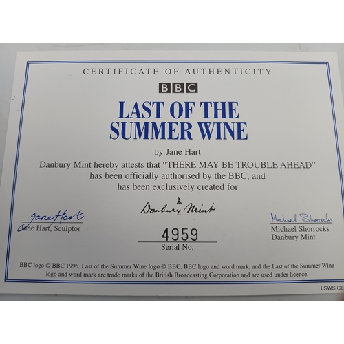 251 - A Danbury Mint collectible sculpture of There May Be Trouble Ahead from BBC Last of the Summer Wine ... 