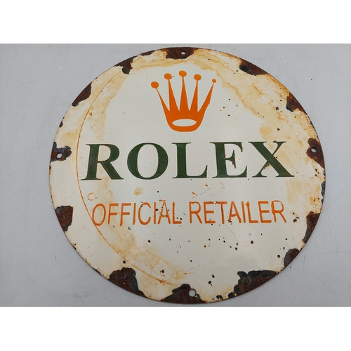 214 - A Rolex enamelled sign. 12 inch diameter.