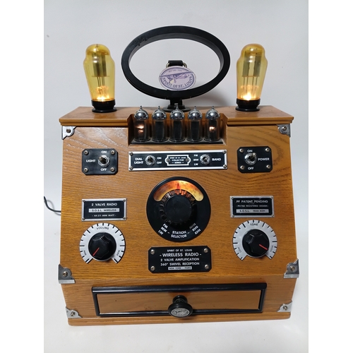 215 - A Spirit Of St Louis SOSL Wireless Valve AM/FM Cassette Radio pat tested and working, and a  a decor... 