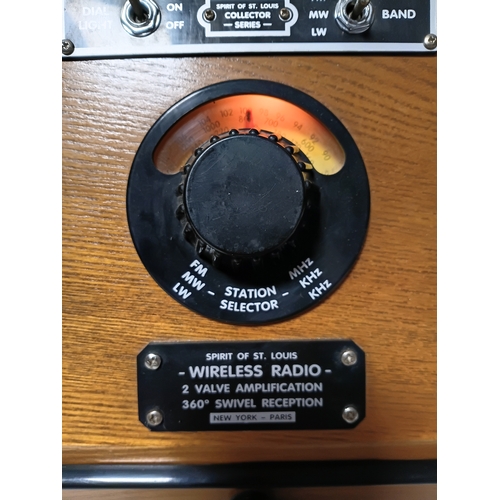 215 - A Spirit Of St Louis SOSL Wireless Valve AM/FM Cassette Radio pat tested and working, and a  a decor... 