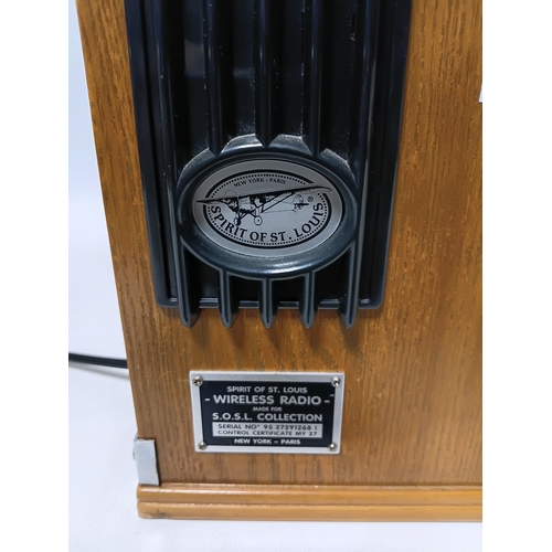 215 - A Spirit Of St Louis SOSL Wireless Valve AM/FM Cassette Radio pat tested and working, and a  a decor... 