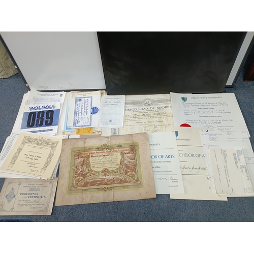 218 - A collection of ephemera ideal for junk journaling of certificates and degrees from Mary Therese Ros... 