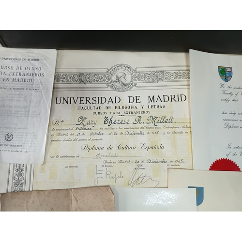 218 - A collection of ephemera ideal for junk journaling of certificates and degrees from Mary Therese Ros... 