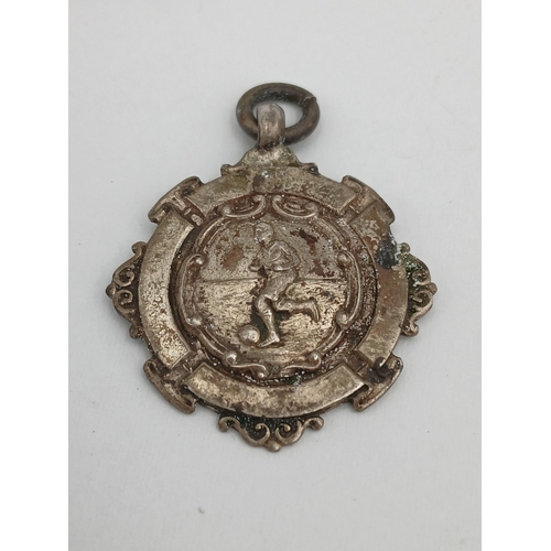 221 - A trio of silver items. To include, a damaged trophey Engraved M&B A.B.C 1952 Club Trophey-memento J... 