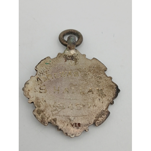 221 - A trio of silver items. To include, a damaged trophey Engraved M&B A.B.C 1952 Club Trophey-memento J... 