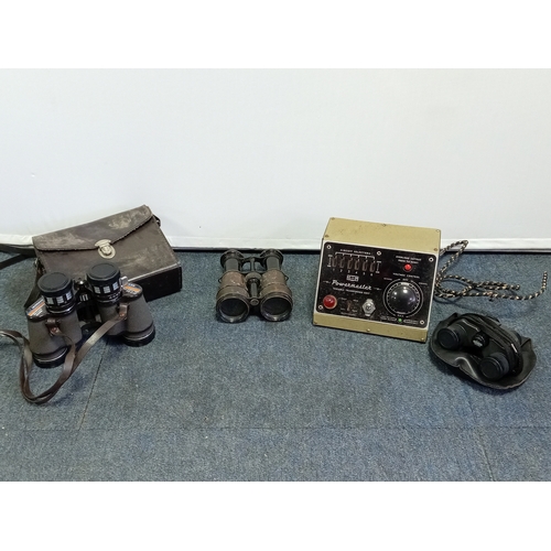 223 - A collection of vintage binoculars, to include; 