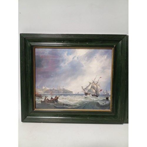 110 - A pair of prints in wooden frames, one titled 