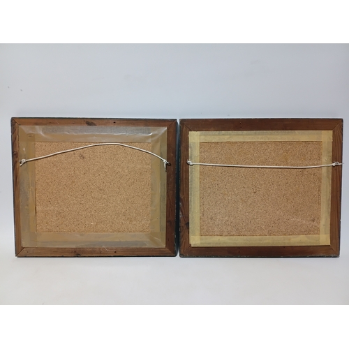 110 - A pair of prints in wooden frames, one titled 