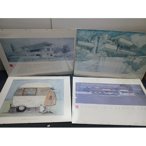 111 - A collection of prints to include, Frank Lloyd Wright Collection Heller House, A Home in a Prairie T... 