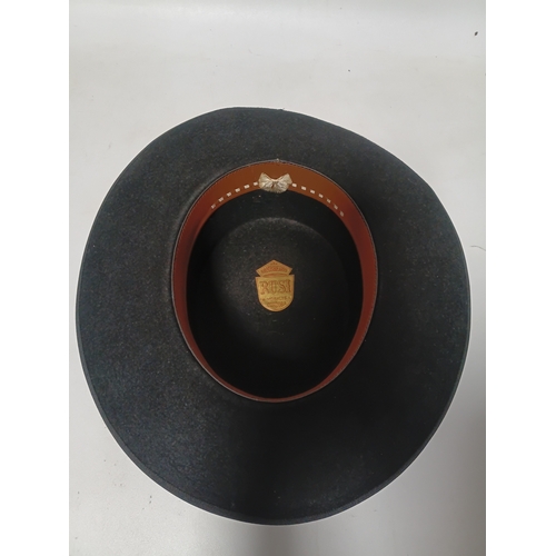 280 - A Sombreros Rusi felt hat and a black fabric eye mask.