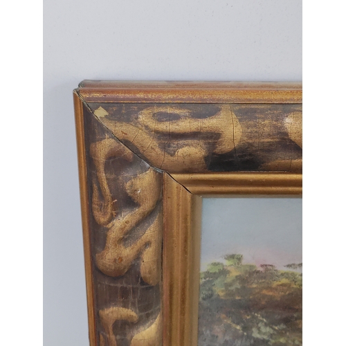 114 - A framed vintage oil painting under glass by artist 