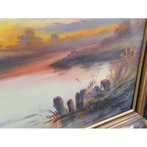 115 - A framed vintage oil painting by artist 