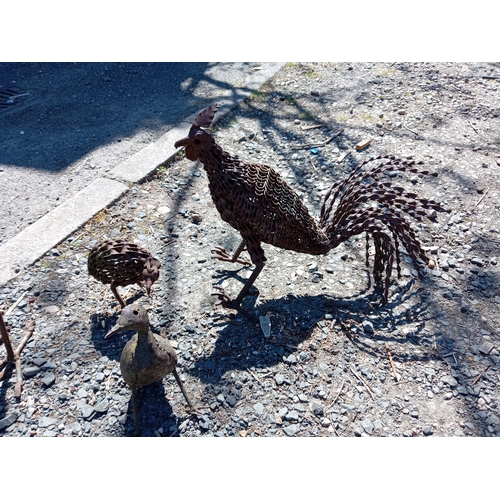 98 - A collection of rustic metal garden ornaments. To include various sized poppies (Largest Height 63 i... 