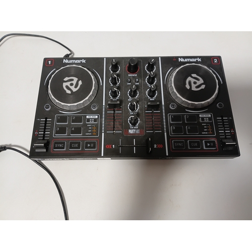196 - a Numark Party Mix DJ controller with 3 disco light built in. Working.