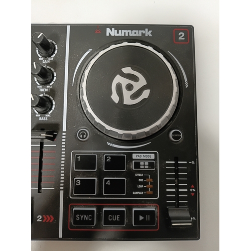 196 - a Numark Party Mix DJ controller with 3 disco light built in. Working.