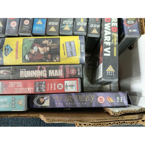 198 - A collection of VHS tapes to include Red Dwarf, Only Fools and Horses plus more