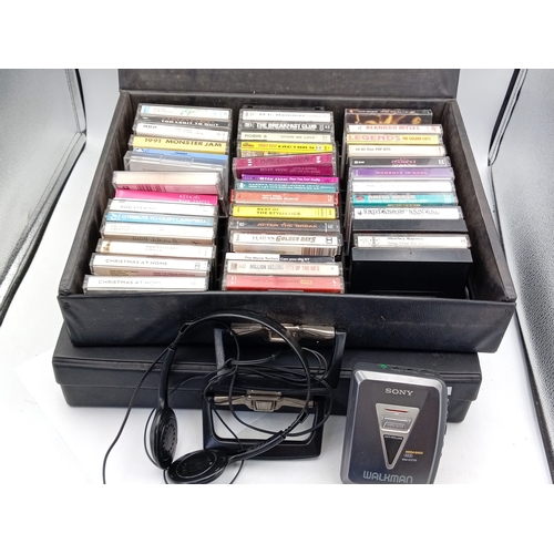 199 - A collection of vintage Cassette tapes inside two tape storage cases, artists include; Craig David, ... 
