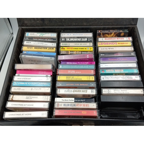 199 - A collection of vintage Cassette tapes inside two tape storage cases, artists include; Craig David, ... 