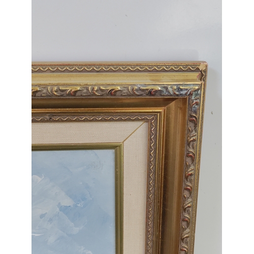 117 - A framed vintage oil painting by artist Caroline Burnett, depicting the streets of Paris - Measures ... 