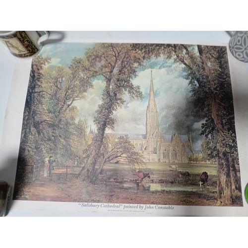 229 - A collection of maps and posters, to include, tribute to the queen mother poster, a map of Worcester... 