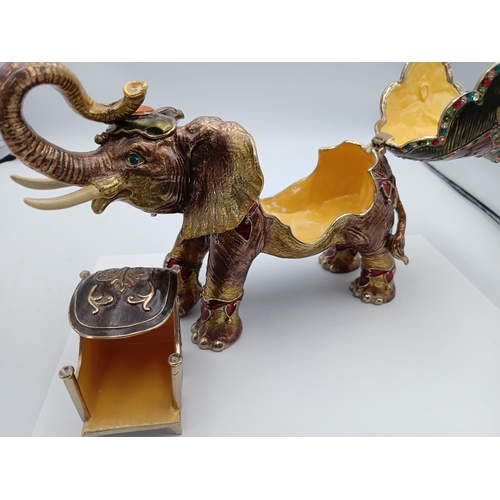 289 - A Ciel Collectables bejewelled elephant diecast trinket box, Height 7.5 inches x Length 9 inches  an... 