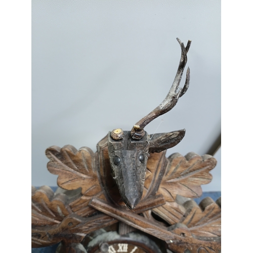 233 - A German Black Forest wooden hunter style mechanical cuckoo clock. Untested, height 17 inches x widt... 