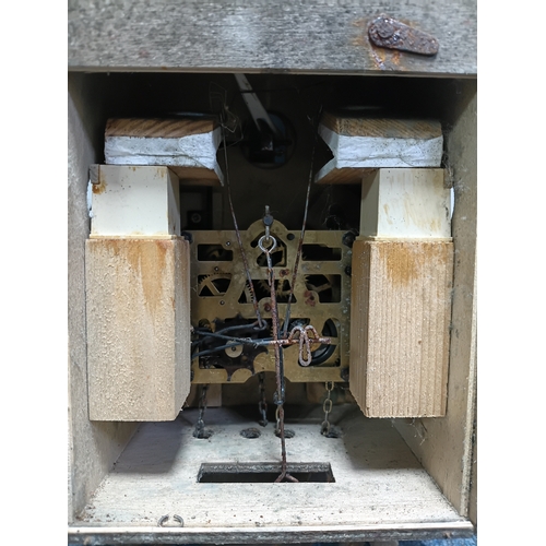 233 - A German Black Forest wooden hunter style mechanical cuckoo clock. Untested, height 17 inches x widt... 