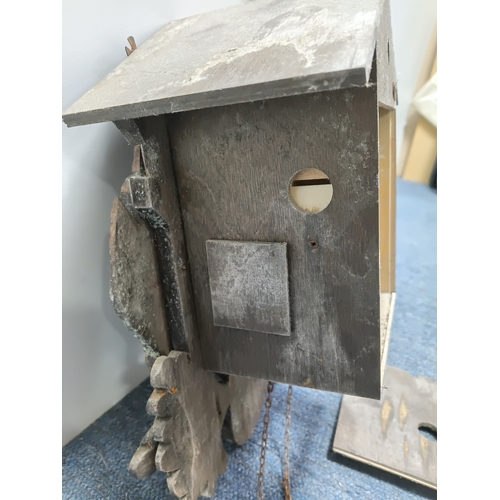 233 - A German Black Forest wooden hunter style mechanical cuckoo clock. Untested, height 17 inches x widt... 