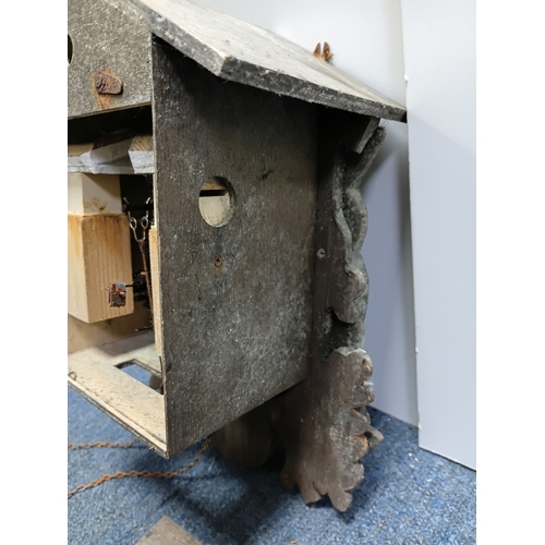 233 - A German Black Forest wooden hunter style mechanical cuckoo clock. Untested, height 17 inches x widt... 