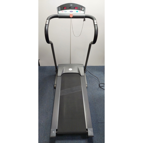 119 - A Horizon fitness treadmill. Folds away. Pat tested and working.