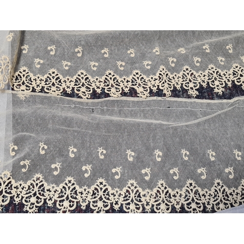 236 - A collection of fine vintage lace and embroidery to include fine detailed bobbin work and 19th Centu... 