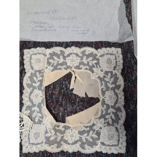 237 - A collection 8 pieces of fine vintage British & Irish lace, tatting and crochet samples. some items ... 