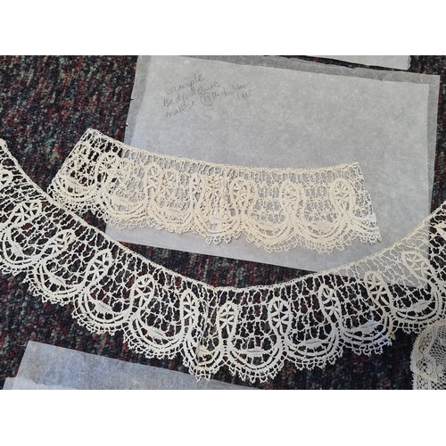 237 - A collection 8 pieces of fine vintage British & Irish lace, tatting and crochet samples. some items ... 