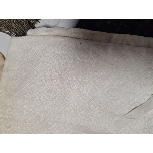242 - A collection of vintage fabrics to include Victorian and early to mid 20th century items. Highlights... 