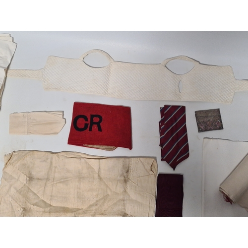 242 - A collection of vintage fabrics to include Victorian and early to mid 20th century items. Highlights... 