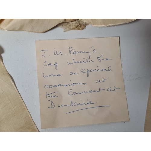 247 - A collection of 4 Victorian Ladies Bonnets & ribbon laced hats. One has an accompanying note to say ... 