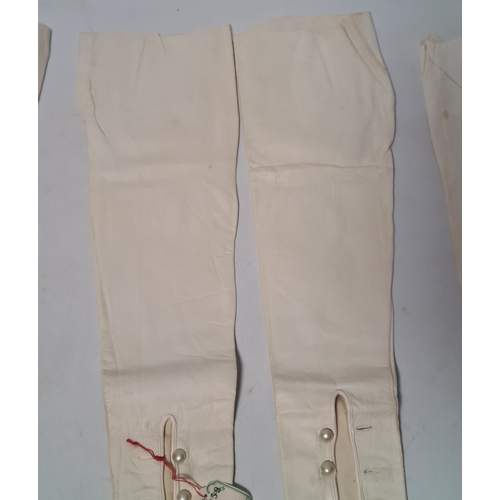 248 - A collection of 6 Victorian or Edwardian Ladies long white Gloves to include 2 pairs. 4 gloves made ... 