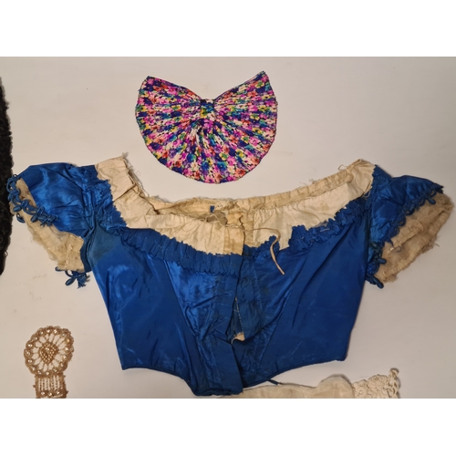295 - A collection 6 Victorian ladies clothing items to include a ruffed collar; a black lamb fur collar; ... 