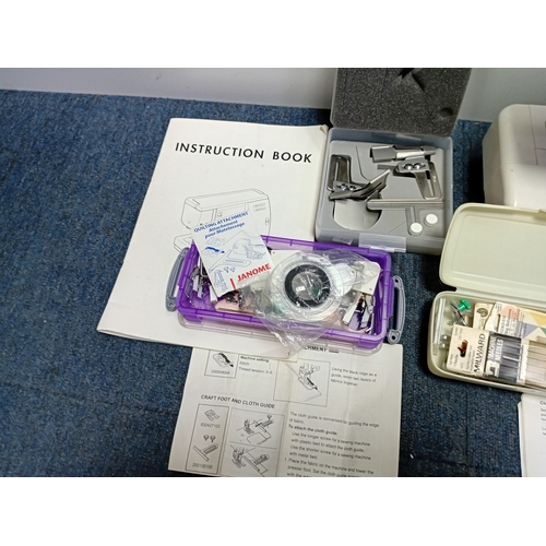 183 - BUSH 988 elektromechanical household sewing machine and a full set of accessories. No cable so not t... 