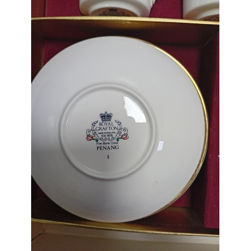 15 - A collection of ceramic items, including tea sets, decorative plates with emblems and sets of crysta... 