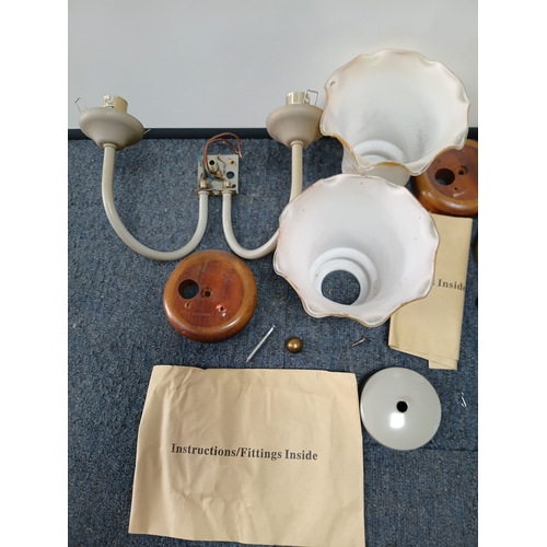 20 - A pair of vintage wall mounted lamps complete with instructions and fittings.