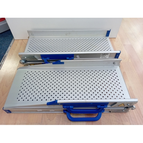 201 - A pair FEAL lightweight folding channel ramp used for wheelchairs and mobility scooters with a 200kg... 