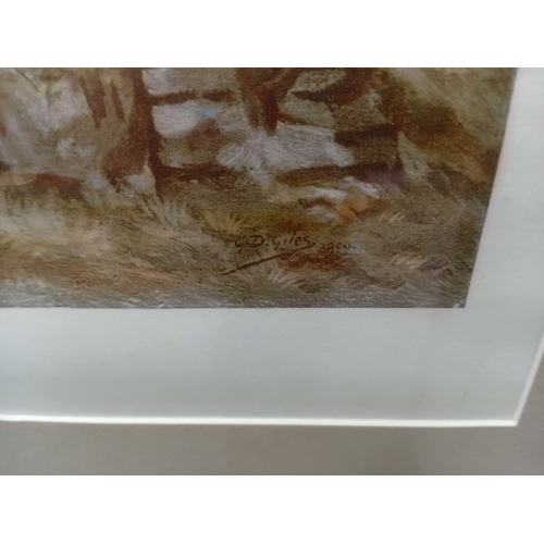 103 - The two prints are based on the 1909 work of British artist Godfrey Douglas Giles. Edwardian art foc... 