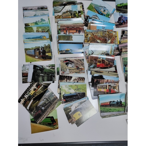 210 - A collection of post cards & photos of trains. Locations are at stations and museums