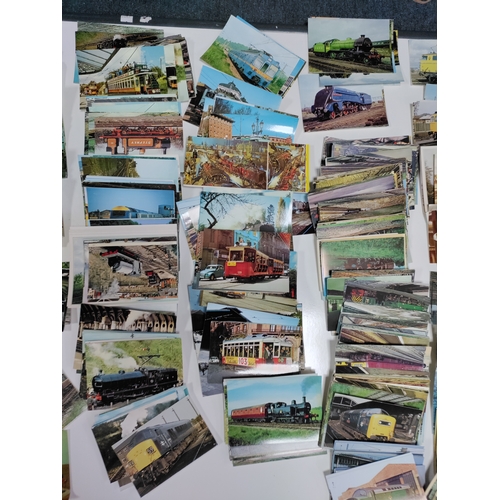210 - A collection of post cards & photos of trains. Locations are at stations and museums