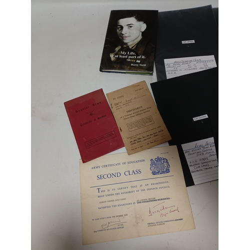 211 - A collection of army memorabilia. To include, regular army certificate of service, a certificate of ... 