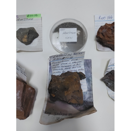 269 - A collection of 7 stones. To include, ironstone, hematite, magntite, chromite and more. The largest ... 