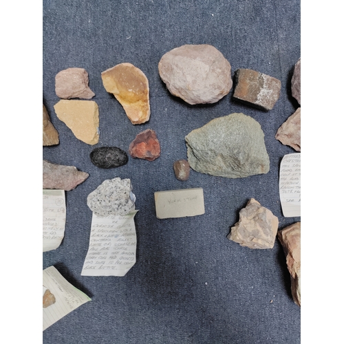 270 - A large collection of various stones and crystals. To include, Cornish granite, mottled quartz, eclo... 